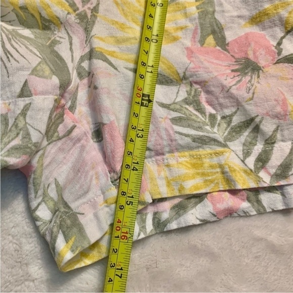 Briggs New York Shorts XL White Linen Rayon Tropical Floral Pink Green - Picture 10 of 10